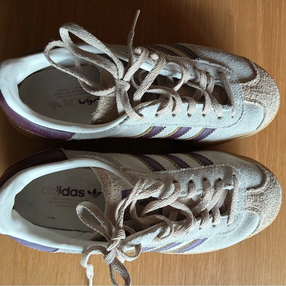 adidas Beige and Black Platform Sneakers - Picture 3 of 5